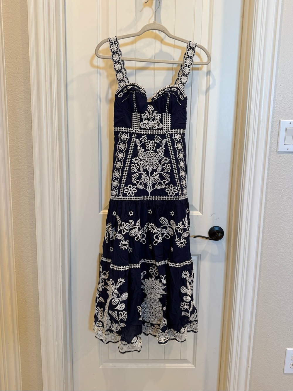 Farm Rio Richelieu Embroidered Midi Dress - Picture 5 of 8